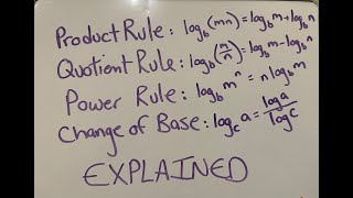 Logarithm rules: Product, Quotient, Power and Change of Base Rules