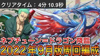 【ネプチューン＝ドラゴン降臨】最新版周回編成！ワンピースキャラ入りで安定周回！【パズドラ実況】