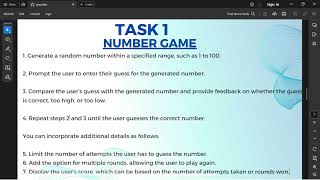 CodSoft (Java Development) - Task 1 - Number Game #webdevelopment #internship