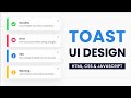 Toast Notifications UI Design | HTML & CSS