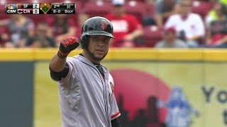 SF@CIN: Blanco plates Pence with a double to right