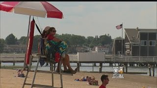 Beachgoers Try To Beat The Heat By Visiting Quincy Beach