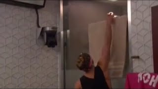 BB20 - Tyler throws a cup of ice water on Angela while she’s in the shower