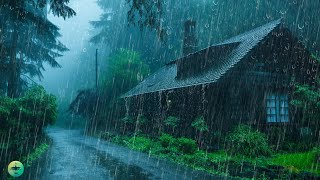 Fall Asleep Soundly in 3 Minutes ⛈Heavy Rain \u0026 Thunder Rumbling on Roof at Night to Relax Your Mind