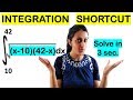 INTEGRATION SHORTCUT-SOLVE DEFINITE INTEGRALS IN 3 SECONDS//JEE/EAMCET/NDA/CET- TRICK