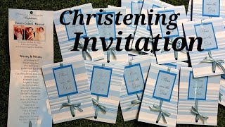 CHRISTENING OR BAPTISM INVITATION / EASY, SIMPLE AND AFFORDABLE