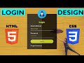 How to Create a Login Form with HTML & CSS - Transparent Login Form Design