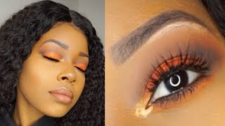 Fall Makeup Tutorial for Black Women || Hooded Eyes || Fall Eyeshadow Tutorial WOC || Morphe 35V