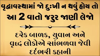 વૃદ્ધાવસ્થામાં દુઃખી ના થવું હોય તો આ 2 વાતો યાદ રાખો | દરેકે સાંભળવા જેવી દર્દભરી કહાની|moral story