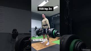 Deadlift 158 kg 3x💪 Bw: 62-63 kg🏋️ #motivation #workout #gym #training #strengthtraining #deadlift