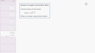07 01 Domain of a square root function: Basic