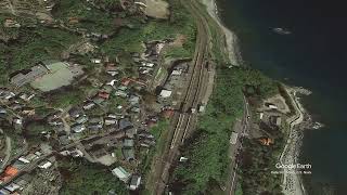 Google Earth　根府川駅(神奈川県)　東海道線