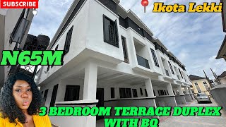 HOUSE FOR SALE IN LEKKI LAGOS NIGERIA:NEWLY BUILT 3 BEDROOM TERRACE DUPLEX WITH BQ IN IKOTA#property