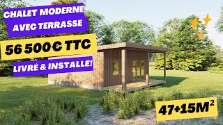 Chalet en bois moderne 50m² - Constructeur chalet bois