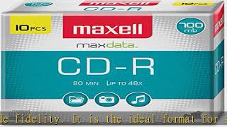 Maxell MAX648210 CD Recordable Media, CD-R, 40x, 700 MB, 10 Pack Slim Jewel Case