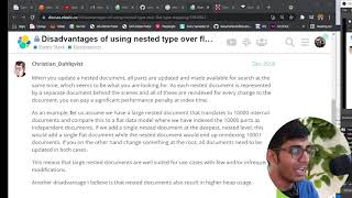 Disadvantages of using nested type over flat type mapping in Elastic Search