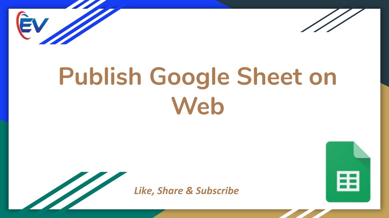 How To Publish Google Sheet On Web? File Menu Option In Google ...