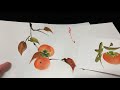 【一筆画】簡単に描ける柿 japanese persimmon ほのぼの一筆画 71