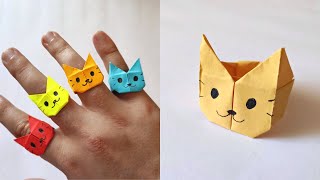 Origami CAT RING | How to make a paper rings tutorial
