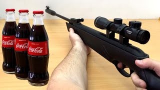 EXPERIMENT AIR RIFLE 305 m/s vs COCA COLA