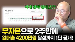 통장 0원인 사람 필수 시청! 무자본 무재고로 2주만에 일매출 4200만원 달성까지 1탄 공개! l 쉽게 돈버는법