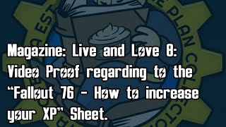 Video Proof for the effects of Live And Love 8 regarding to the XP Farming Sheet