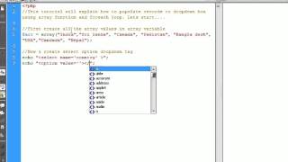 Populate records to dropdown box using array function