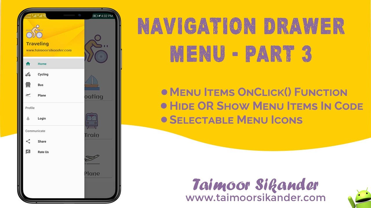 Android Navigation Drawer Menu Material Design Android Studio Android Navigation Drawer Menu Material Design Android Studio