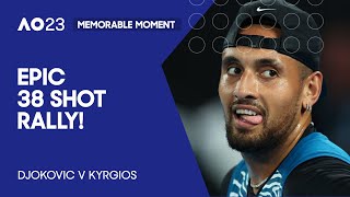 Novak Djokovic v Nick Kyrgios Incredible 38 Shot Rally! | Australian Open 2023