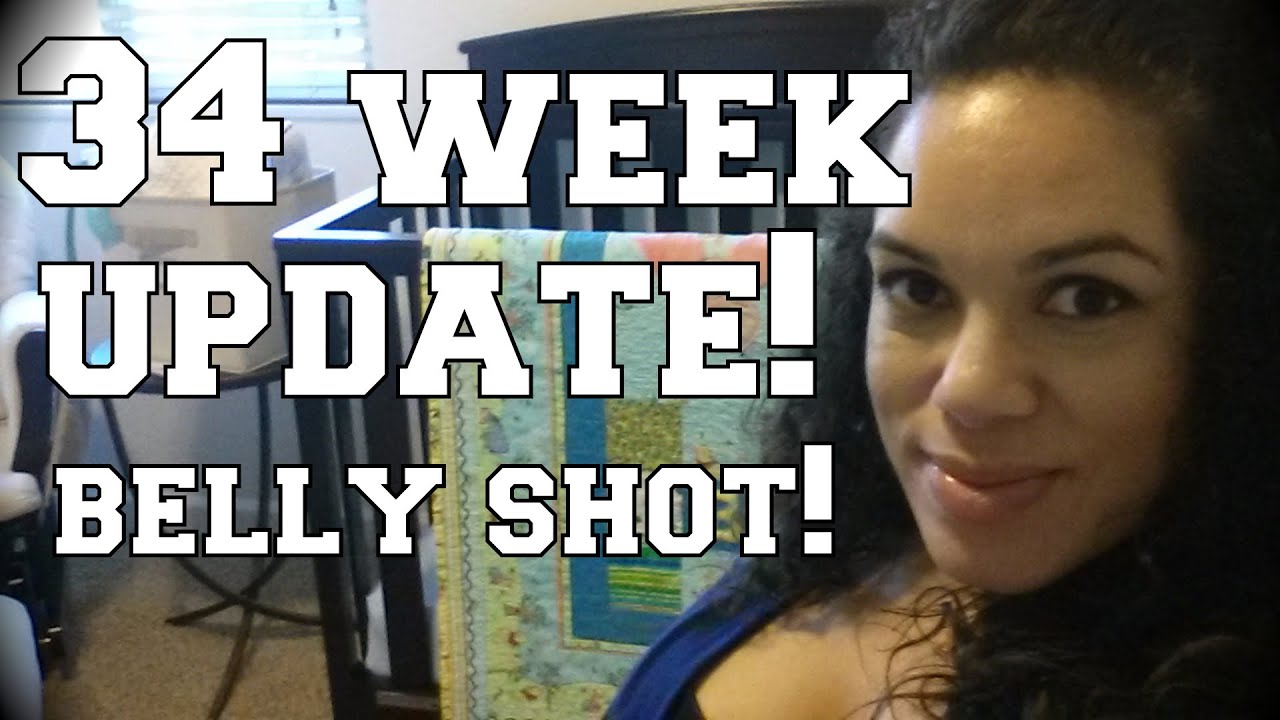 34 Week Update! Belly Shot! Pregnancy Vlog - YouTube