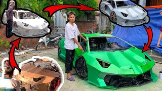The process of making a lamborghini supercar yourself from paperboard