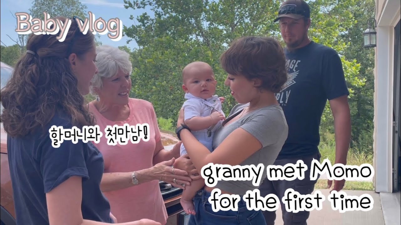 Eng)미국 시어머니의 처음 모모를 본 반응 Grandma Meet Grandson For The First Time | 아기 ...