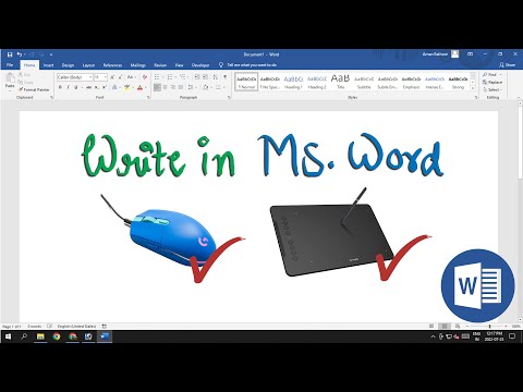Writing in MS Word Inking in Word Mouse or Pen Tablet