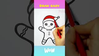 Gingerbread man drawing | Christmas drawing ideas | Easy Drawings #shorts #christmas #drawing