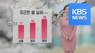 [날씨] 포근한 봄 날씨 ‘서울 한낮 17도’…중부 미세먼지 ‘나쁨’ / KBS뉴스(News)