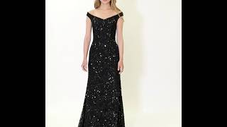 Off The Shoulder Fully Embellished A-Line Evening Dress 12166/www.shailkdresses.com