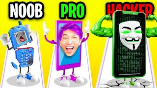 NOOB vs PRO vs HACKER In PHONE RUN 3D!? (ALL LEVELS!)