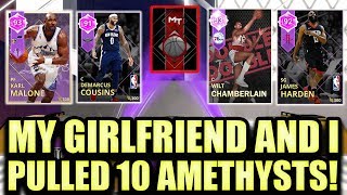 MY GIRLFRIEND AND I PULLED 10 AMETHYSTS IN THE GREATEST NBA 2K18 PACK OPENING