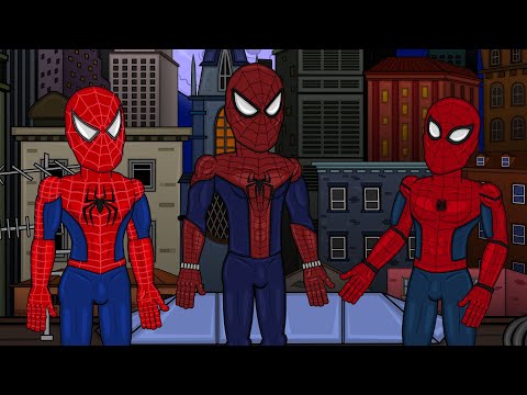 Встреча трех Человеков пауков (анимация)