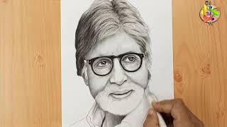 Amitabh Bachchan Pencil Sketch and Shading / Easy Drawing for beginners