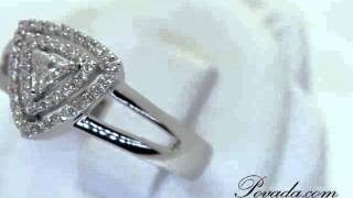 Trilliant Cut Diamond Promise Ring in White Gold [R8407A]