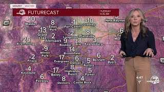 Bitter cold air settles in over Colorado through early Tuesday