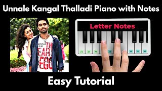 Unnale Kangal Thalladi Piano Tutorial with Notes | GV Prakash | Perfect Piano | 2020