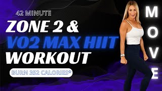 42 Minute Zone 2 \u0026 VO2 Max Cardio HIIT Workout