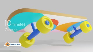 [blender2.9 tutorial] Modeling Skateboard in 10 minutes!