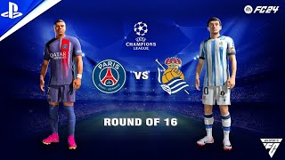 FC 24 - PSG vs Real Sociedad -Octavos Final Champions League (Gameplay PS4 Español Latino)