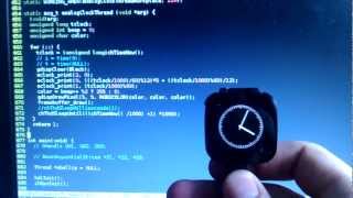 SonyEricsson LiveView MN800 Custom Firmware (ChibiOS) Analog Clock test 3