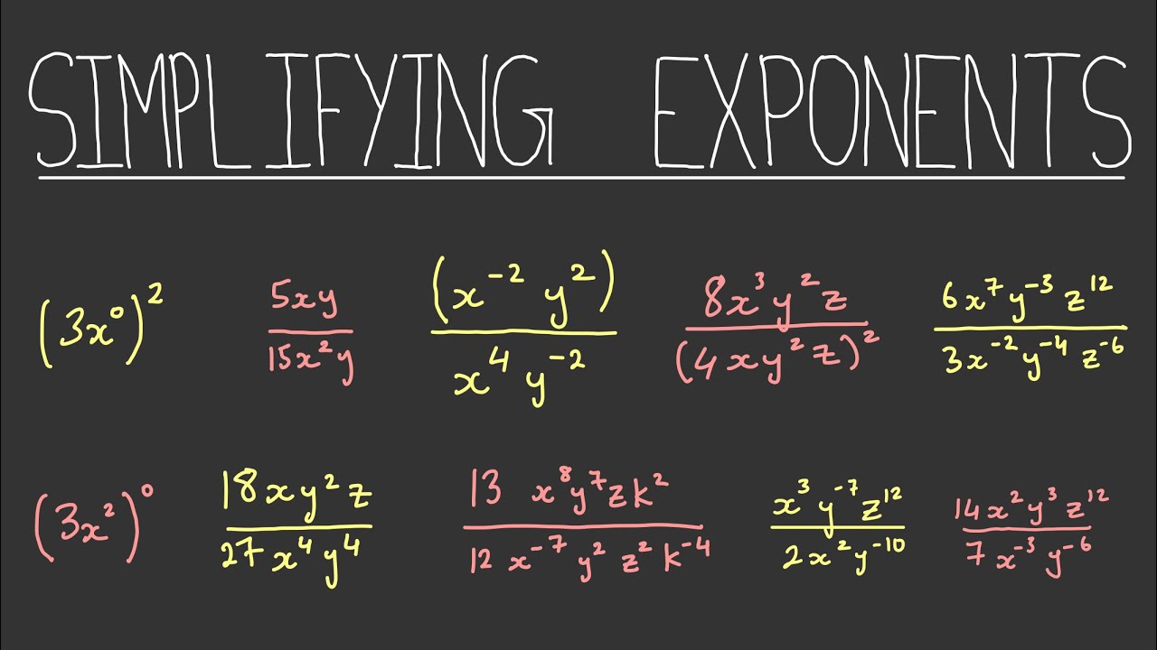 Simplifying Exponents Examples Youtube
