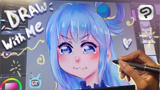 ✿ Draw with me 🌱 Aqua from Konosuba ✨ Clip Studio Paint
