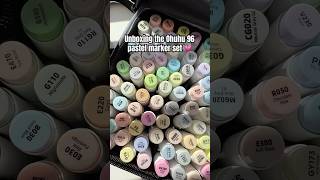 Unboxing the Ohuhu 96 pastel marker set 💗 #ohuhumarkers  #unboxing #coloring #relaxing #art